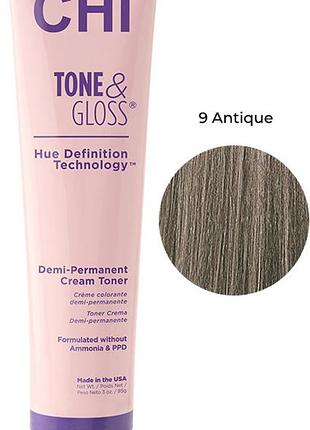 Тонер кремовий безаміачний для волосся antique steel tone&gloss chi, 85 г
