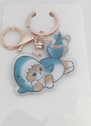 Брелок акриловий котик в костюмі