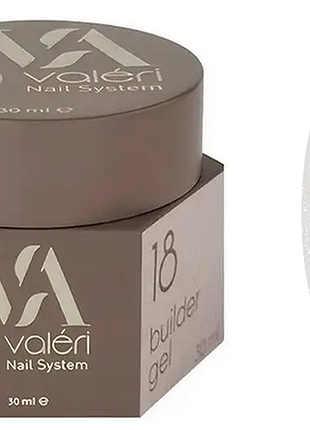 Гель для нарощування 18 builder gel valeri, 30 мл
