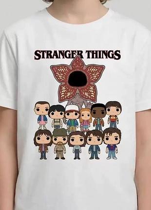 Футболка чудовища, футболка белая, футболка stranger things