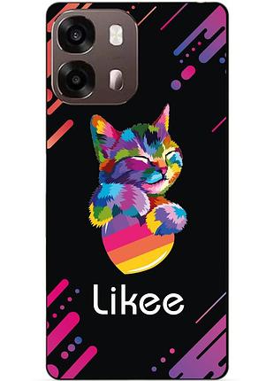 Чехол силиконовый бампер для oppo a6s с рисунком likee лайки