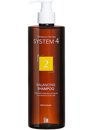 Шампунь для сухого, фарбованого і пошкодженого волосся balancing shampoo №2 system 4, 500 мл