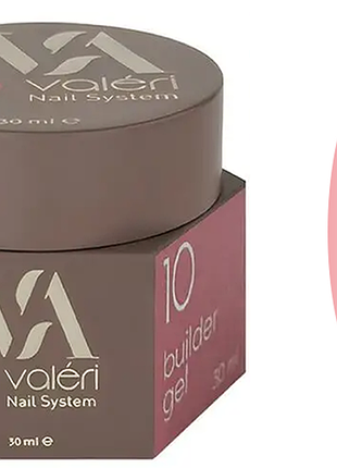 Гель для нарощування 10 builder gel valeri, 30 мл