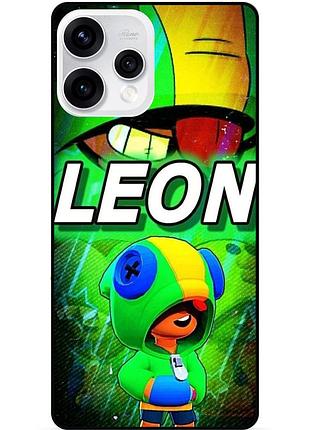 Силиконовый бампер чехол для oppo reno 15 с рисунком леон бравл силовая лига leon brawl