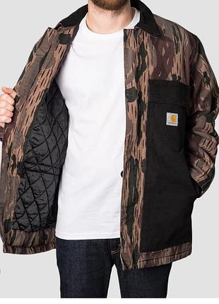Куртка carhart w.i.p. og arctic coat camo unitre blacy aged canvas