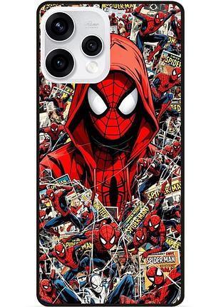 Силиконовый бампер чехол для oppo reno 15 с картинкой spider man человек паук майлз моралес