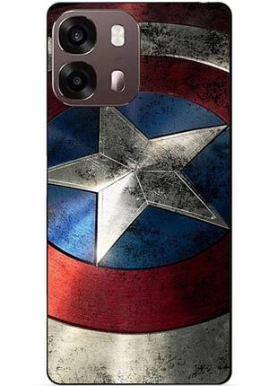 Чехол силиконовый бампер для oppo a6s с рисунком капитан америка супергерой marvel