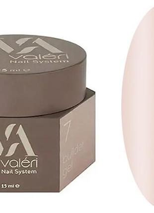 Гель для нарощування 07 builder gel valeri, 15 мл