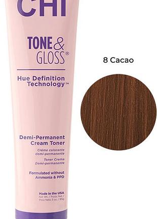 Тонер кремовий безамічний для волосся cacao tone&gloss chi, 85 г