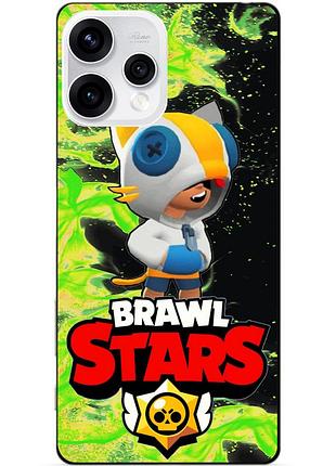 Силіконовий бампер чохол для oppo reno 15 з героєм бравл леон кіт brawl