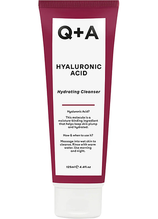 Гель для вмивання з гіалуроновою кислотою hyaluronic acid cleansing gel q+a, 125 мл