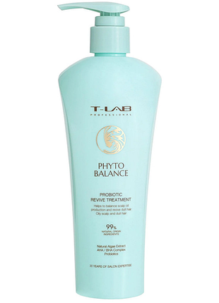 Кондиционер с пробиотиками для волос phyto balance probiotic revive treatment t-lab professional, 300 мл