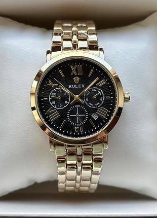 Хіт! жіночий годинник на браслеті rolex золотого кольору