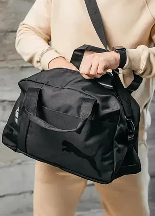 Сумка чемодан Puma черная спортивная дорожная пума мужская женская 7