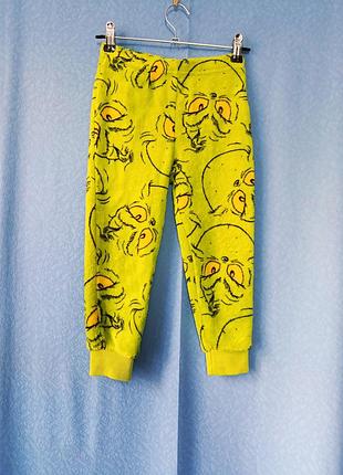 Брюки плюшевые, низ от домашней пижамы, the grinch dr. seuss kids primark 3-4/104