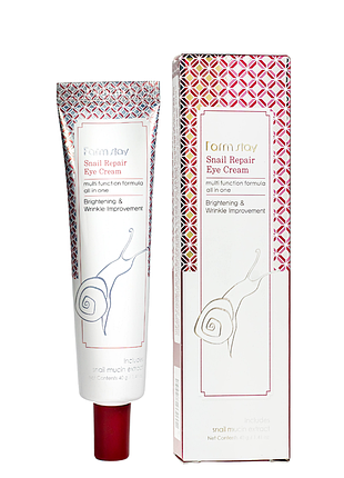 Крем для кожи вокруг глаз омолаживающий с муцином улитки farmstay snail repair eye cream 40 мл daily skin care