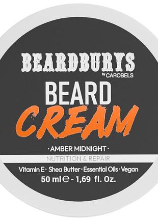 Крем питательный и восстанавливающий для бороды amber midnight beardburys, 50 мл