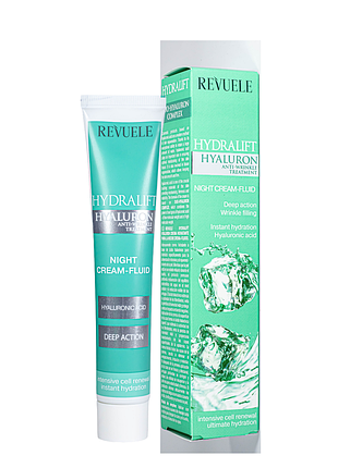 Крем флюїд для обличчя нічний revuele hydralift hyaluron night cream fluid 50 мл daily skin care