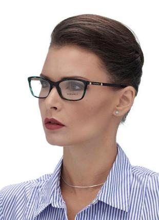 Оправа versace ve3186 5077 женская оригинал очки для зрения итальянская брендовая прямоугольная бабочка коричневая леопардовая с золотом киталия