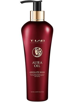 Шампунь-гель для м'якості волосся й тіла aura oil absolute wash t-lab professional, 300 мл