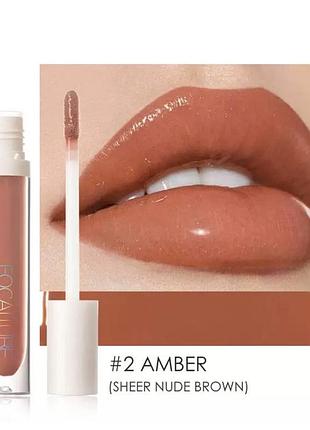 Блеск для губ focallure plumpmax high shine lip glow в оттенке no2 amber (sheer nude brown)