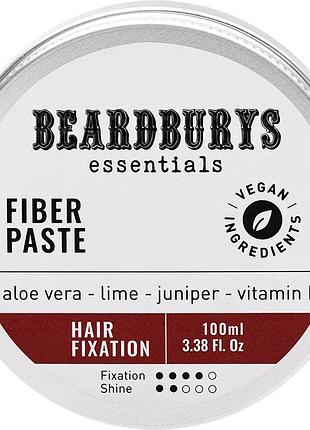 Паста-помада для волос текстурирующая с волокнами fiber essentials beardburys, 100 мл