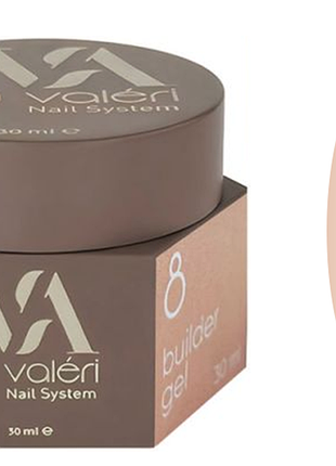Гель для нарощування 08 builder gel valeri, 30 мл