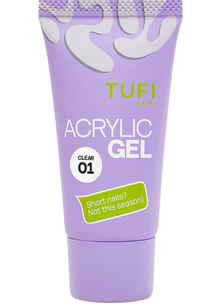 Акригель для нарощування 01 clear tufi profi, 30 мл
