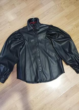 Рубашка zara эко кожа