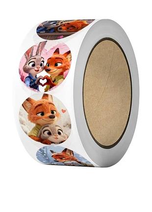 Наклейки зоополис, наклейки из джуди и ник, 500 шт, наклейки zootopia