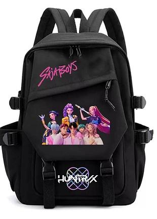 Рюкзак черный kpop demon hunters, кей поп охотника на демонах