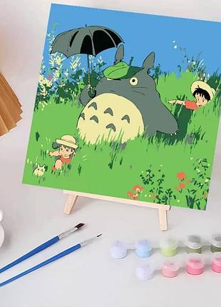 Картина за номерами totoro, тоторо, з мольбертом