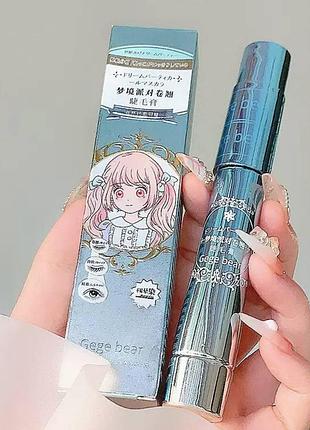 Тушь для ресниц аниме gege bear mascara, водостойкая, черная