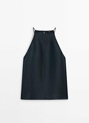 Massimo dutti майка топ льон лляна 2