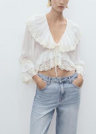 Джинси wide leg 36p. mango 🩷 3