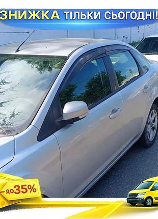 Ветровики sunplex sport для ford focus ii 2008-2011 4шт дефлекторы окон самоклейка защита от дождя ku-22