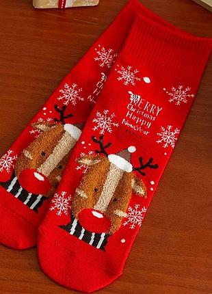 Рождественские носки с оленем, merry christmas
