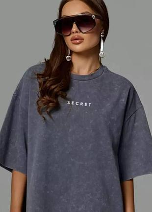 Футболка оверсайз "secret" антрацит