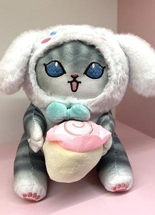 Мягкая игрушка синаморол котик в костюме cinnamoroll, sanrio, размер 25 см