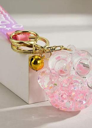 Брелок лапка "bubble" рожева