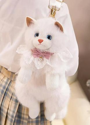 Рюкзак в виде кота, рюкзак кот, музыкальный, белый