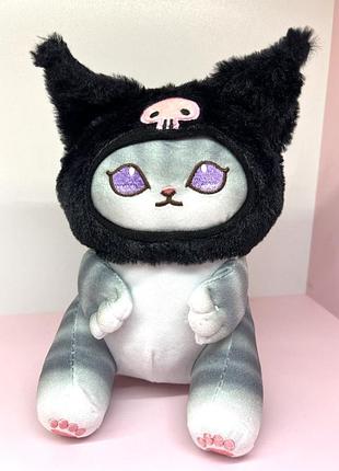 М'яка іграшка куромі котик у костюмі kuromi, sanrio, 25 см