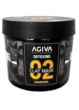 Маска для лица глиняная с углем agiva detoxing 300 мл