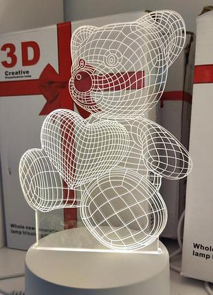 Нічник світильник 3d ведмедик 2