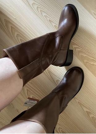 Новые полностью новые базовые шикарные сапоги 41 р осень весна zara