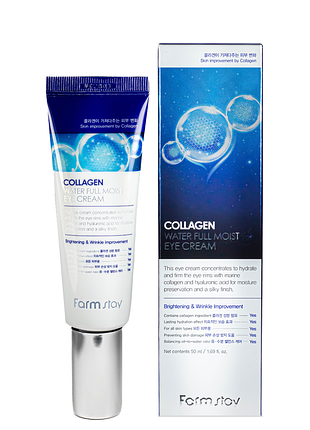 Крем для шкіри навколо очей з колагеном farmstay collagen water full moist eye cream daily skin care
