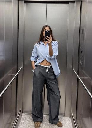 Темно-синие брюки zara 4