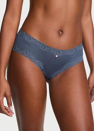 Трусики cotton shadow stripe lace-waist cheeky panty