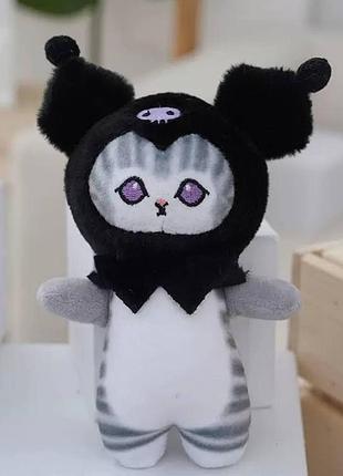 Мягкая игрушка брелок котик в костюме куроме, kuromi 16 см