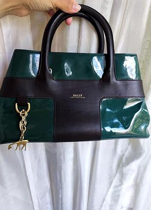 Bally оригинальная кожаная лаковая сумка тоут